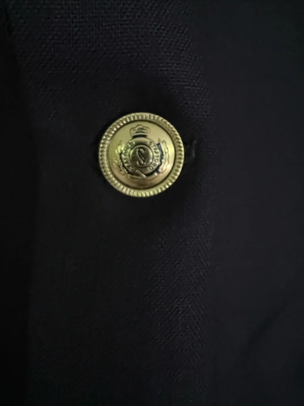 Stafford Dark Navy Sport Coat with Gold Buttons